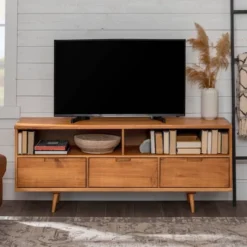 Cara Mid-Century Modern 3 Drawer TV Stand For TVs Up To 65" - Saracina Home 32 Cara Mid-Century Modern 3 Drawer TV Stand For TVs Up To 65" - Saracina Home -Furniture Shop GUEST 0382d846 581a 4903 9ef0 400ed4eadf41