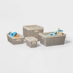 16" X 9" X 6" Woven Twisted Paper Rope Media Basket Gray - Brightroom™ -Furniture Shop GUEST 054d99f6 5bc4 4b73 87f9 e39da675c247