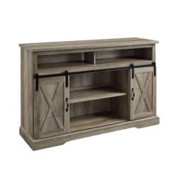 Transitional Sliding Barndoor Highboy TV Stand For TVs Up To 58" - Saracina Home -Furniture Shop GUEST 18d26976 2f57 4c04 a287 c8a5544778c9