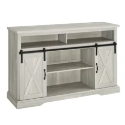 Transitional Sliding Barndoor Highboy TV Stand For TVs Up To 58" - Saracina Home -Furniture Shop GUEST 1e7753a0 161a 461f a869 c017e7263cc2