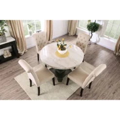 Buckley Round Dining Table White/Black - HOMES: Inside + Out -Furniture Shop GUEST 1eaec16e a22c 4046 aa25 778fad2ef351