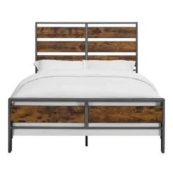 Queen Urban Chic Metal And Wood Plank Bed Brown - Saracina Home 14 Queen Urban Chic Metal And Wood Plank Bed Brown - Saracina Home -Furniture Shop GUEST 1edbf943 9085 4030 9489 6c7babf0e6c6