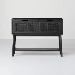Wood & Cane Console Table With Pull-Down Drawers - Hearth & Hand™ With Magnolia -Furniture Shop GUEST 20528750 0c48 4495 9988 dee7756ece00