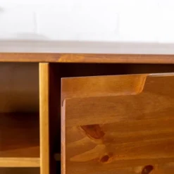 Solid Wood Mid-Century Modern TV Stand For TVs Up To 65" - Saracina Home -Furniture Shop GUEST 24388e01 9630 463f 8a30 f252940cc164