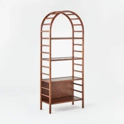 72" Holladay Curved Wooden Bookcase - Threshold™ Designed With Studio McGee -Furniture Shop GUEST 245145c7 43e9 43cb 9096 d7c8d5f6dc83