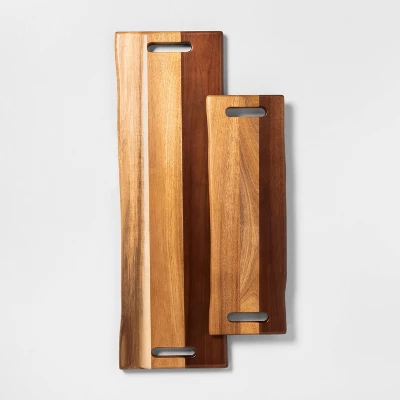 10"x30" Two-Tone Wooden Cut & Serve Board Brown - Hearth & Hand™ With Magnolia 4 10"x30" Two-Tone Wooden Cut & Serve Board Brown - Hearth & Hand™ With Magnolia - Image 2