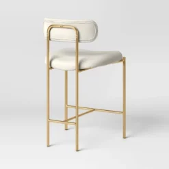 Orion Luxe Backed Counter Height Barstool With Brass Legs Gray Velvet - Threshold™ -Furniture Shop GUEST 33b10d11 4ac6 416d b941 181159cfc112