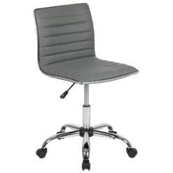 Emma And Oliver Low Back Designer Armless Ribbed Swivel Task Office Chair -Furniture Shop GUEST 34b755b6 b6f9 4005 adb2 3a20d34ebc77
