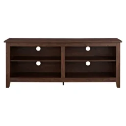 Transitional 4 Cubby Wood Open Storage TV Stand For TVs Up To 65"- Saracina Home -Furniture Shop GUEST 35ddccd8 7420 4781 824a 55a3b4dec1bf