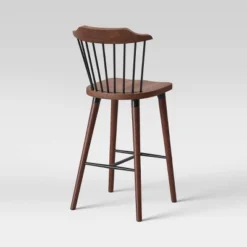 Delway Curved Back Mixed Material Counter Height Barstool Walnut - Threshold™ -Furniture Shop GUEST 3e53f265 ac14 41e9 bdd1 5f971bc1bb5a