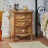 Ailey Handcrafted Boho Mango Wood 3 Drawer Nightstand Natural - Christopher Knight Home -Furniture Shop GUEST 422ac8f6 7c61 4130 8edd 30651546f2d5