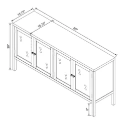 Wood & Glass 4-Door Sideboard Buffet Cabinet - Brown - Hearth & Hand™ With Magnolia -Furniture Shop GUEST 4a14d344 a1c5 4f66 889d 58eee1dcb1d3
