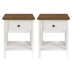 Set Of 2 Farmhouse Single Drawer V Frame Nightstands - Saracina Home -Furniture Shop GUEST 50285f74 c096 4646 942b 6ccbf5d3dde3