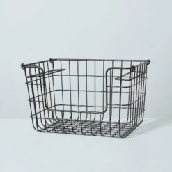 Stacking Wire Storage Basket Matte Black - Hearth & Hand™ With Magnolia -Furniture Shop GUEST 51760ad1 4cd5 42e5 ad63 e77e3d305d6d