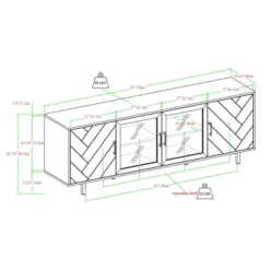 Vik Modern Boho 4 Door Herringbone TV Stand For TVs Up To 80" - Saracina Home -Furniture Shop GUEST 52b388c7 9de8 439f b345 685161ddaa8a