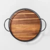 Wooden Lazy Susan With Metal Trim Brown/Black - Hearth & Hand™ With Magnolia -Furniture Shop GUEST 530407be a33f 4095 b1a0 66e007531253