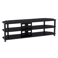 Travers Open Shelves TV Stand For TVs Up To 82" Black - CorLiving -Furniture Shop GUEST 54f85528 267a 418b bedf 533a44ec7149