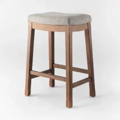 Candor Wood And Upholstered Saddle Counter Height Barstool - Threshold™ -Furniture Shop GUEST 5b16e3f6 659a 452c 94c6 c37d9de19550