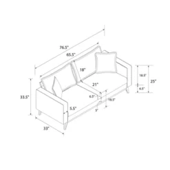 Maryan Pillowback Wood Stretcher Sofa Gray Linen - Room & Joy -Furniture Shop GUEST 5c828eec 5214 445f 81b7 f8b507332f9e