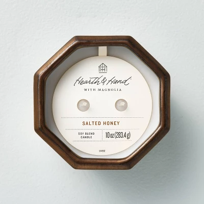 Octagonal Ceramic Salted Honey Fall Jar Candle Metallic Bronze - Hearth & Hand™ With Magnolia 4 Octagonal Ceramic Salted Honey Fall Jar Candle Metallic Bronze - Hearth & Hand™ With Magnolia - Image 2