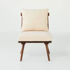 Spindle Back Accent Chair With Cushions Brown/Cream - Hearth & Hand™ With Magnolia -Furniture Shop GUEST 73f76910 42de 4f93 b7f9 c4d237cc0893