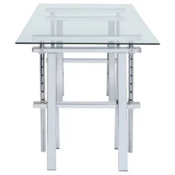 Statham Glass Top Adjustable Sawhorse Standing Desk Chrome - Coaster 12 Statham Glass Top Adjustable Sawhorse Standing Desk Chrome - Coaster -Furniture Shop GUEST 77bd7e9e cdb6 4b2c 9af8 29c17131f354