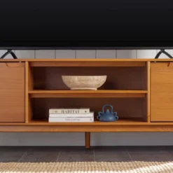 Solid Wood Mid-Century Modern TV Stand For TVs Up To 80" - Saracina Home -Furniture Shop GUEST 7b8f78dc b7ab 4f0a bbb2 79db23e31b3a