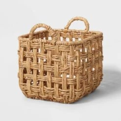 Twisted Open Checkered Weave Milk Crate Natural - Brightroom™ -Furniture Shop GUEST 7cdb0b06 63dd 4c9e 9054 23599ff003c3