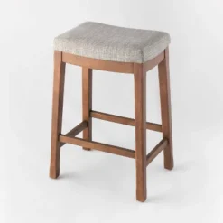 Candor Wood And Upholstered Saddle Counter Height Barstool - Threshold™ -Furniture Shop GUEST 80c1f2de 5ac5 48a3 9160 9e552e51230e