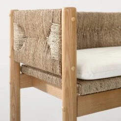 Elden Wood Bench With Woven Back And Loose Cushion Seat - Threshold™ Designed With Studio McGee -Furniture Shop GUEST 80c860d6 fb10 4439 978d 5bcb29b2d57b