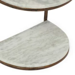 33.5" Bainville Modern Glam Handcrafted Marble Half Round Etagere Bookcase Natural White/Antique Brass - Christopher Knight Home -Furniture Shop GUEST 81ab22e6 eb7f 4b88 9722 a7abae7555a6