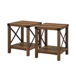 Set Of 2 Sophie Rustic Farmhouse X Frame Side Tables - Saracina Home -Furniture Shop GUEST 94f15c68 b382 4925 90f4 ac7532c4c41e