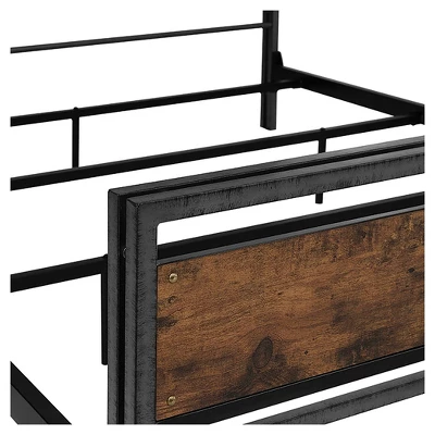 Queen Urban Chic Metal And Wood Plank Bed Brown - Saracina Home 5 Queen Urban Chic Metal And Wood Plank Bed Brown - Saracina Home - Image 3