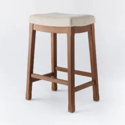 Candor Wood And Upholstered Saddle Counter Height Barstool - Threshold™ -Furniture Shop GUEST 9752c844 5eab 4428 9bc4 84b07e39c310