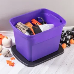 Sterilite 18 Gallon Orange Plastic Storage Container Bin Tote With Black Lid, Halloween -Furniture Shop GUEST 9dc3b4f0 da47 495d 8c29 b72e0c686a57