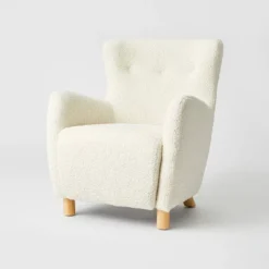 Kessler Wingback Faux Sherling Accent Chair Cream - Threshold™ Designed With Studio McGee -Furniture Shop GUEST a09f34e6 88c9 4d02 ba31 f262090269f8