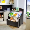 Costway Kids Wooden Toy Storage Unit Organizer W/Rolling Toy Box & Plastic Bins NaturalEspresso -Furniture Shop GUEST a3d3b5fa 2433 4e82 a962 d1d0533ee1e1