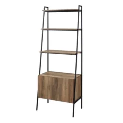 72" Open Shelf And Closed Storage Cabinet Ladder Bookcase - Saracina Home -Furniture Shop GUEST a549211b d335 42ba adc5 7d826ec271f5