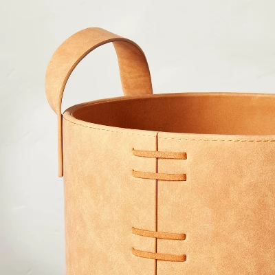 Faux Leather Storage Bin Camel Brown - Hearth & Hand™ With Magnolia 5 Faux Leather Storage Bin Camel Brown - Hearth & Hand™ With Magnolia - Image 3