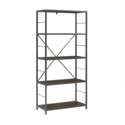 63" 4 Shelf Industrial Transitional Tall Bookshelf - Saracina Home -Furniture Shop GUEST ab82027f f17b 4ed3 b4bd 3cb00f9141d7