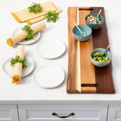10"x30" Two-Tone Wooden Cut & Serve Board Brown - Hearth & Hand™ With Magnolia 3 10"x30" Two-Tone Wooden Cut & Serve Board Brown - Hearth & Hand™ With Magnolia