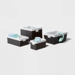 16" X 9" X 6" Lined Woven Media Bin Black - Brightroom™ -Furniture Shop GUEST ac4ff65f f7b2 48fa aa42 7459f63d7c52
