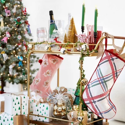 Metal, Wood, And Leather Bar Cart - Gold - Threshold™ 7 Metal, Wood, And Leather Bar Cart - Gold - Threshold™ - Image 5