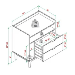 2pk Mid-Century Modern Solid Wood 2 Drawer Storage Nightstands - Saracina Home -Furniture Shop GUEST b4a44f9f b4b8 4593 b2f1 f1a651c0f8e1