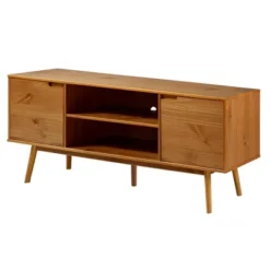 Solid Wood Mid-Century Modern TV Stand For TVs Up To 80" - Saracina Home -Furniture Shop GUEST b4ef855d 4d09 4e84 b45e 237d42433b01