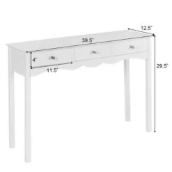 Costway Console Table Hall Table Side Table Desk Accent Table 3 Drawers Entryway White -Furniture Shop GUEST b544da82 60f3 444c b5e9 c9af0d1179f6
