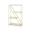 Kokesh Modern Glam Tempered Glass 3 Shelf Asymmetrical Bookcase Gold - Christopher Knight Home -Furniture Shop GUEST b6edcb18 234e 4d42 bf70 c072317c943f