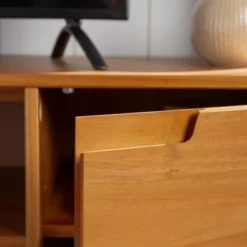 Solid Wood Mid-Century Modern TV Stand For TVs Up To 80" - Saracina Home -Furniture Shop GUEST b78e54f7 947a 4b3c 9e8b b3b9f13c7373