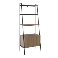 72" Open Shelf And Closed Storage Cabinet Ladder Bookcase - Saracina Home -Furniture Shop GUEST bb53bc77 9ac3 477a ab20 0e515d00902d