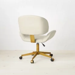 Mahonia Faux Leather Office Chair Cream/Aged Brass - Opalhouse™ Designed With Jungalow™ 10 Mahonia Faux Leather Office Chair Cream/Aged Brass - Opalhouse™ Designed With Jungalow™ -Furniture Shop GUEST c063500a 216c 4d23 8174 81e648410040